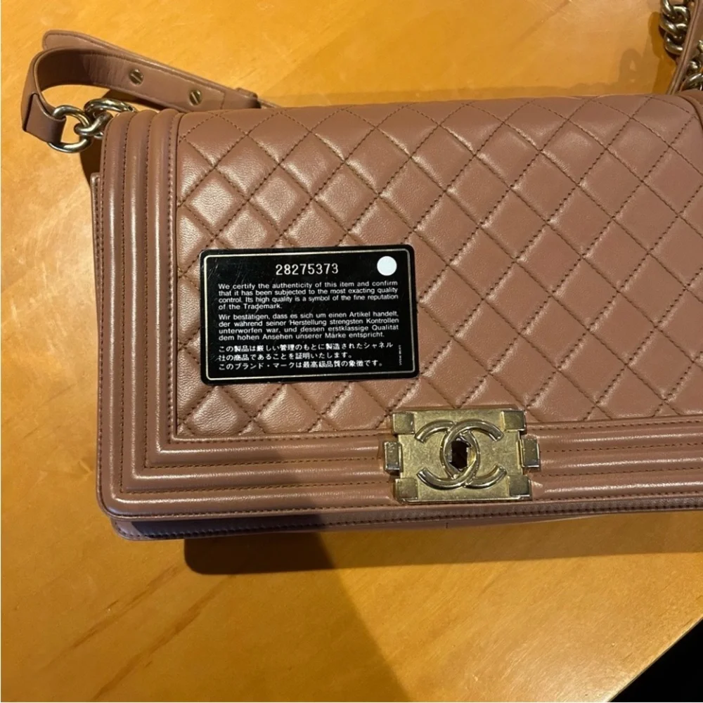 Authentic Chanel Caviar Boy Medium 21K Caramel Bag GHW